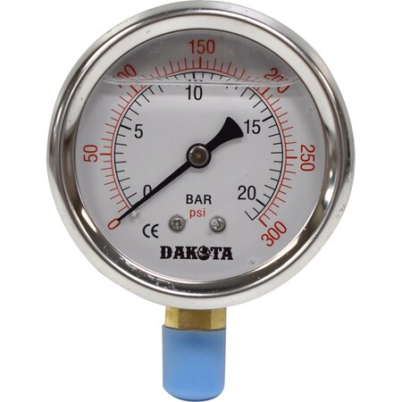 Dakota Hydraulic Pressure Gauge, 1/4" NPT, 0-300 PSI Dakota-Gauge-GA-300